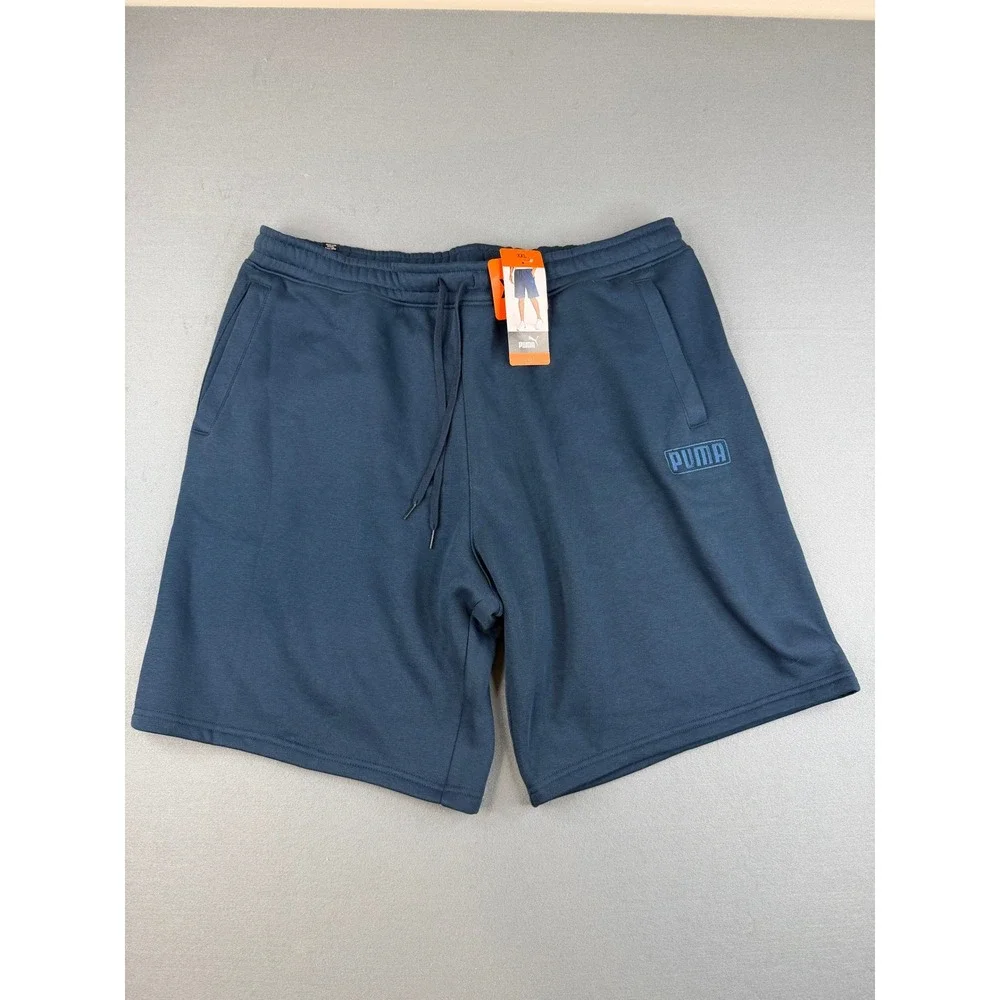Puma Shorts Mens XXL Blue Sweat Fleece Athletic Gym‎ Casual New